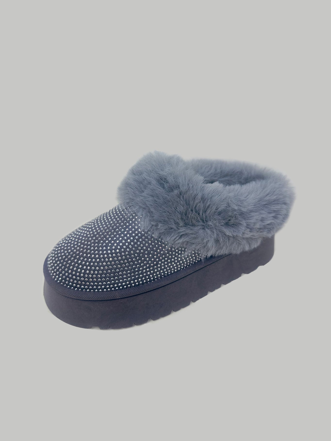 WILD DIVA Embellished Faux Fur Platform Booties - Blu Lotus Boutique