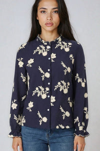 Women's Floral Embroidered Blouse - Blu Lotus Boutique