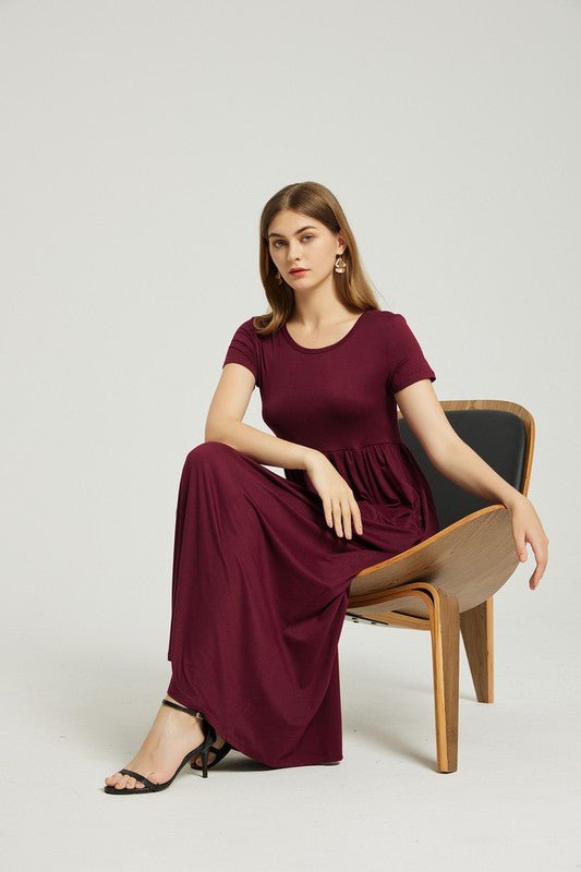 Women's Summer Casual Maxi Dress With Pocket - Blu Lotus Boutique