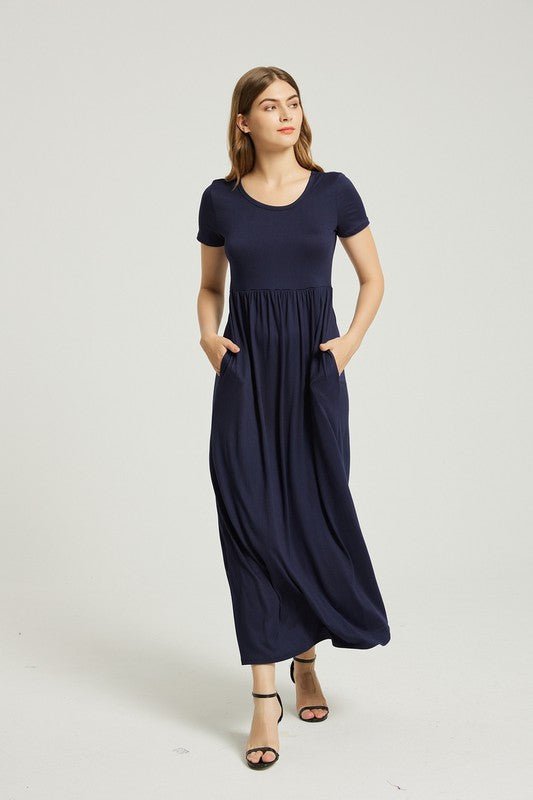 Women's Summer Casual Maxi Dress With Pocket - Blu Lotus Boutique