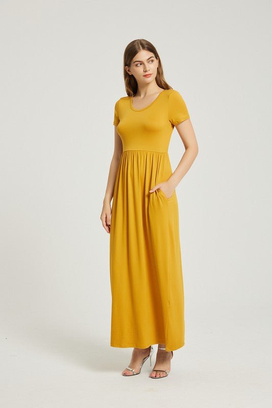 Women's Summer Casual Maxi Dress With Pocket - Blu Lotus Boutique