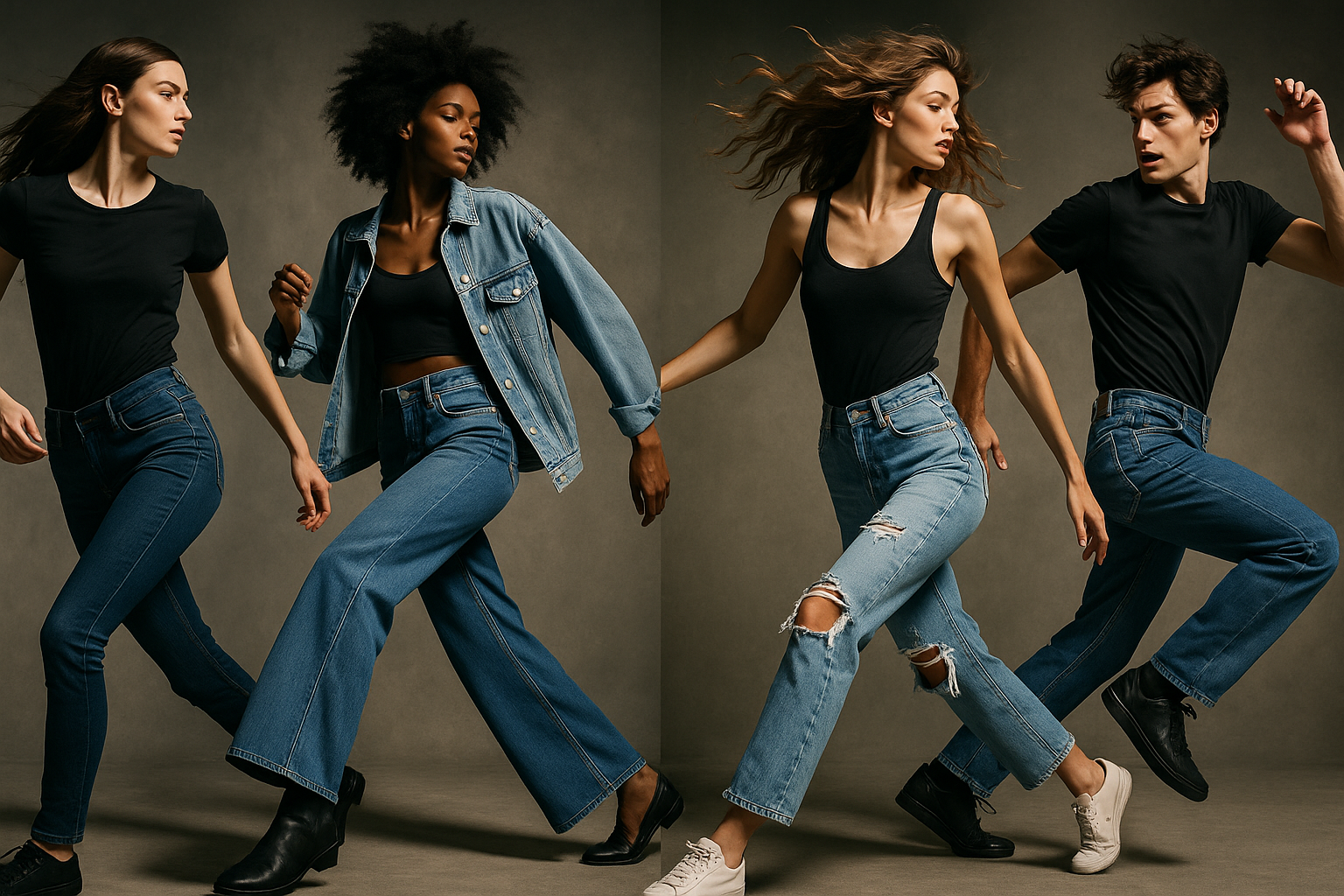 Wordless dynamic stylish banner for energetic jean design