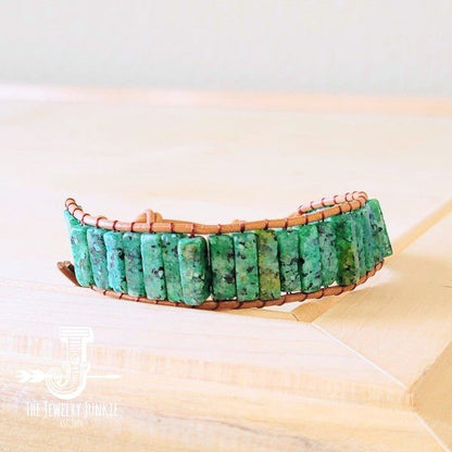 Woven African Turquoise Beaded Bracelet - Blu Lotus Boutique