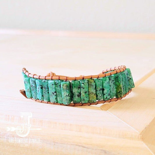 Woven African Turquoise Beaded Bracelet - Blu Lotus Boutique