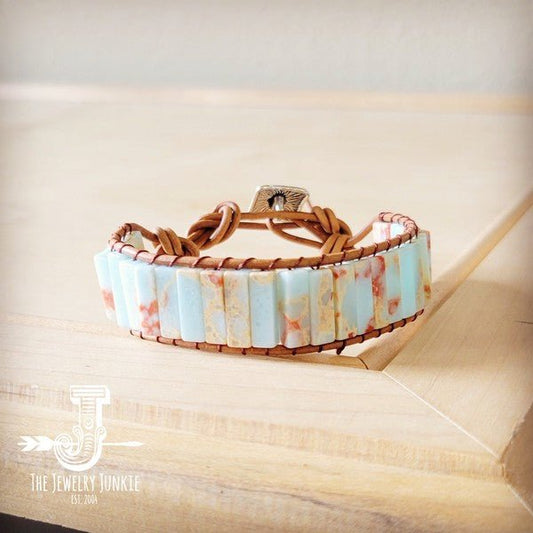 Woven Aqua Terra Beaded Bracelet - Blu Lotus Boutique