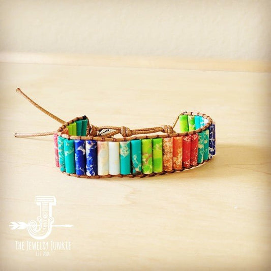 Woven Multi - Colored Regalite Beaded Bracelet - Blu Lotus Boutique