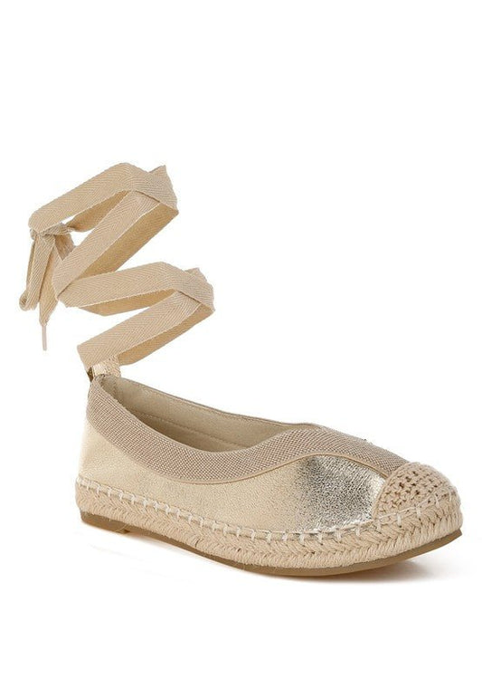 Zayal Metallic Detachable Lace Espadrilles - Blu Lotus Boutique