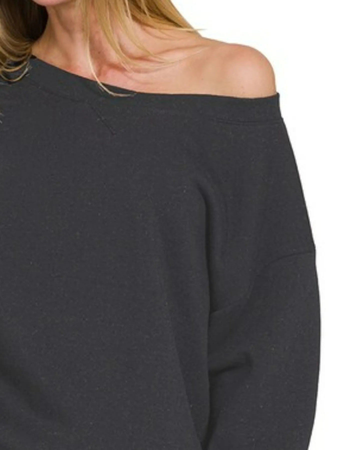 Zenana Fleece Boat Neck Sweatshirt and Shorts Set - Blu Lotus Boutique