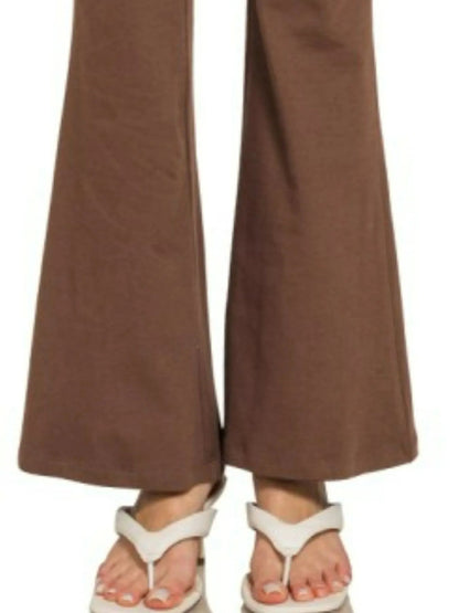 Zenana Wide Waistband Yoga Flare Pants - Blu Lotus Boutique