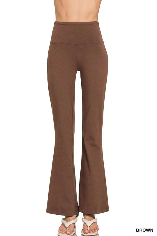 Zenana Wide Waistband Yoga Flare Pants - Blu Lotus Boutique