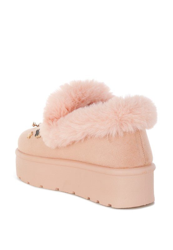 Zeta Charm Detail Slip On Snow Boots - Blu Lotus Boutique