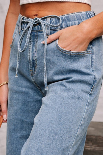 Zoe Medium Wash Super Wide Leg Denim Pants - Blu Lotus Boutique
